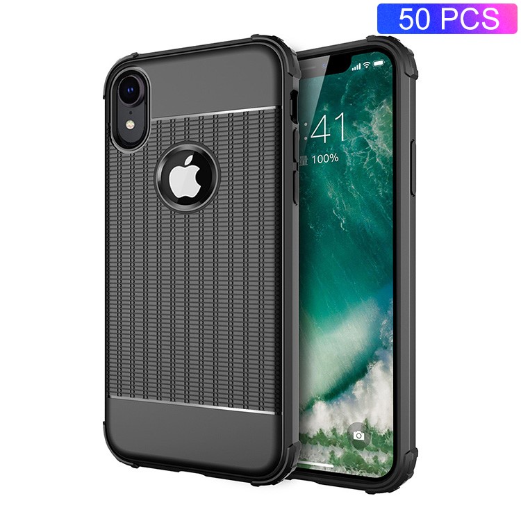 

50pcs / Set Падение-упорная Крышка Случая TPU Для Iphone XR 6.1 Дюйма - Черный, iPhone XR 6.1 inch