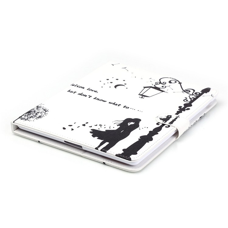 Leder magnetische Flip Cover für iPad 4/3/2 - Liebhaber unter Straßenlaterne-7