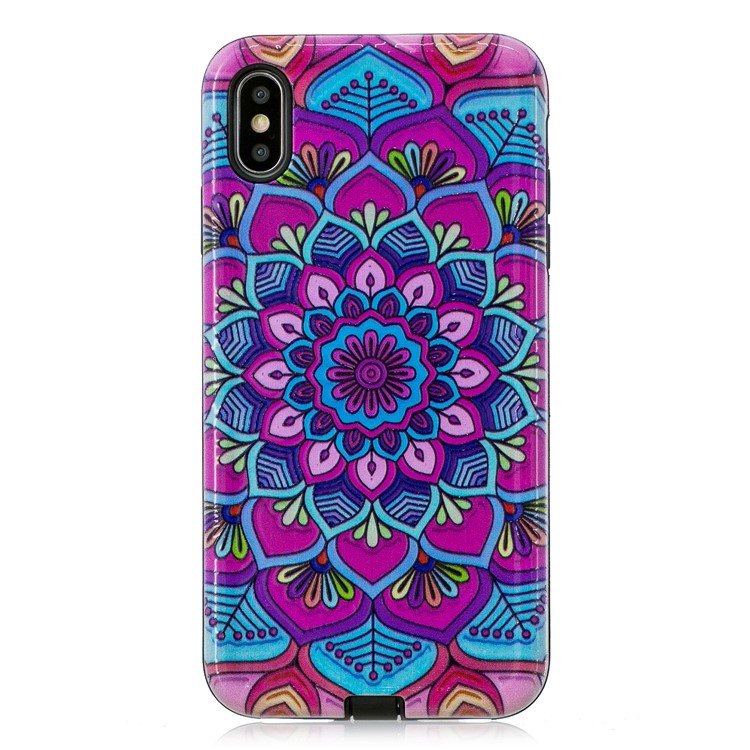 

Embossment Patterned PC TPU Combo Case for iPhone XS Max 6.5 inch - Mandala Flower, iPhone XS Max