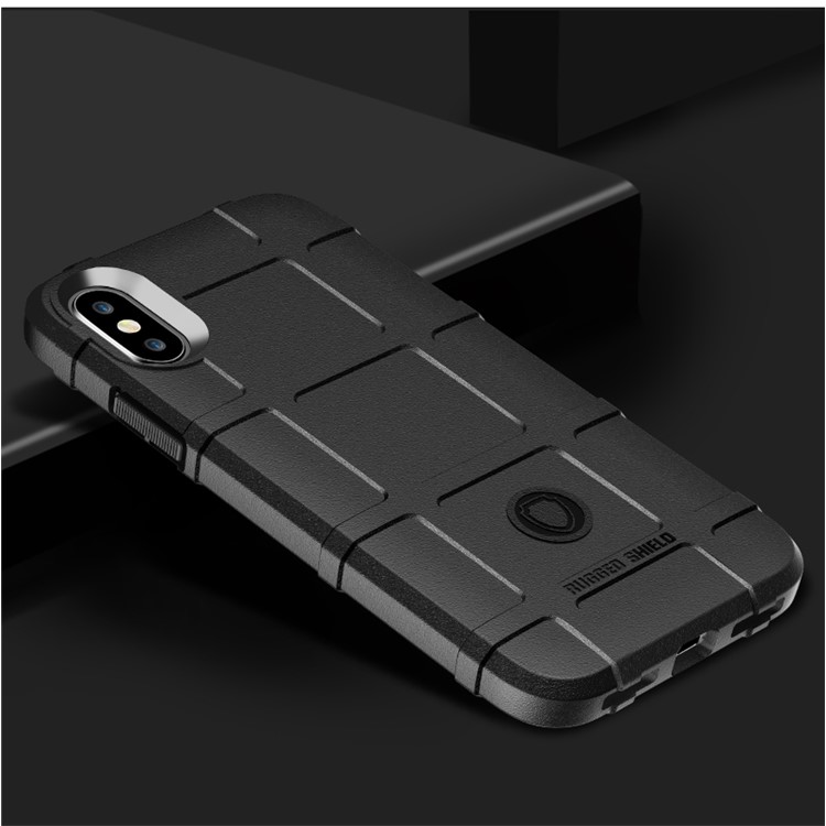 Anti-shock Square Grid Texture Soft TPU Phone Case for iPhone XS Max 6.5 inch - Black-3