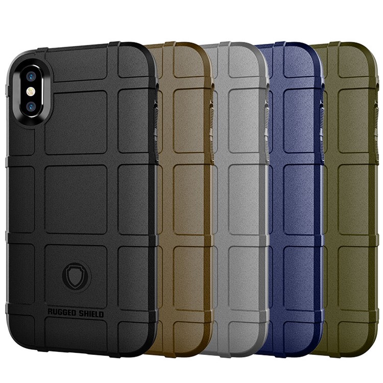 Anti-shock Square Grid Texture Soft TPU Phone Case for iPhone XS Max 6.5 inch - Black-4