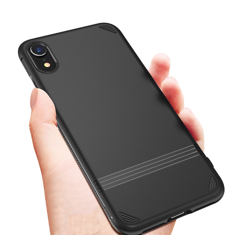 For iPhone XR 6.1 inch Cross Texture TPU Shell - Black-13