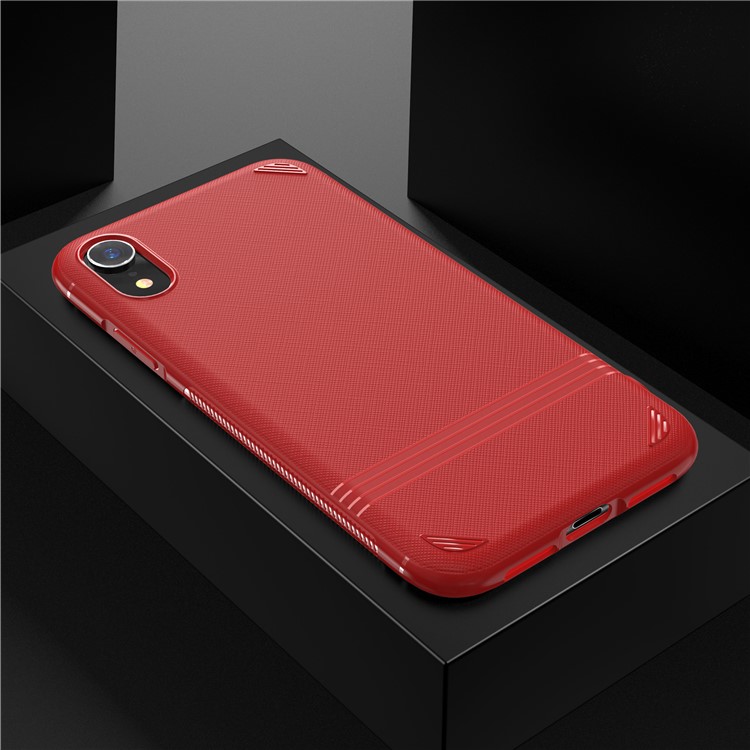 

Для Iphone XR 6.1-дюймовый Кросс-текстурный Корпус TPU - Красный, iPhone XR 6.1 inch