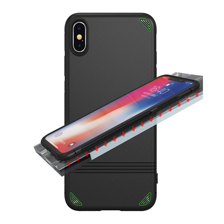 For iPhone X/XS 5.8 inch Cross Texture TPU Phone Casing - Black-9