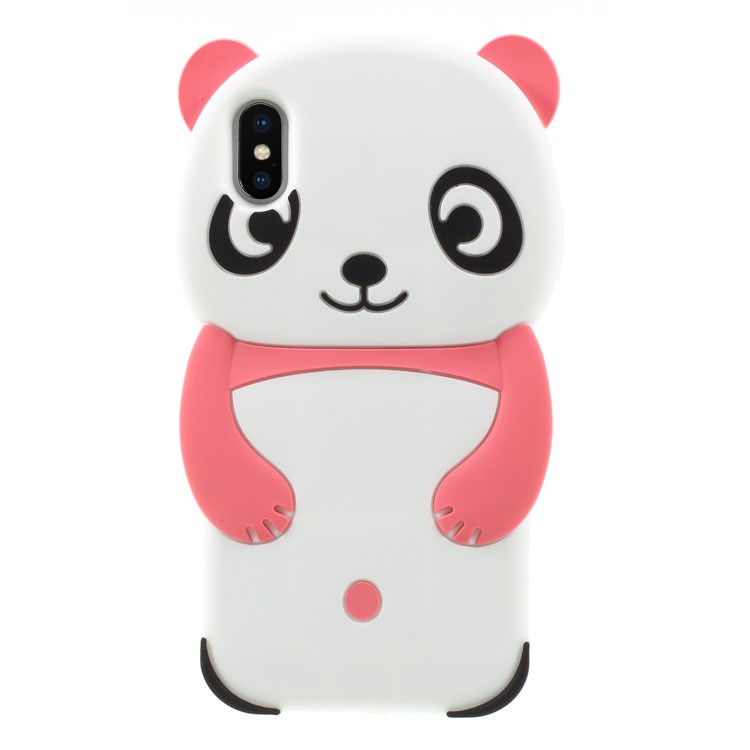 

Cute Panda Patterned 3D Silicone Cover for iPhone XS Max 6.5 inch - Pink, iPhone XS Max 6.5 inch