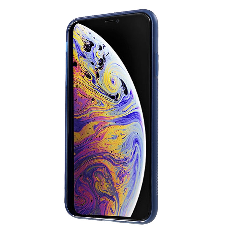 ROAR KOREA Aura Serie Cubierta De TPU Con Soporte De Cuero De PU Para Iphone XS Max 6.5 Pulgadas - Azul-2