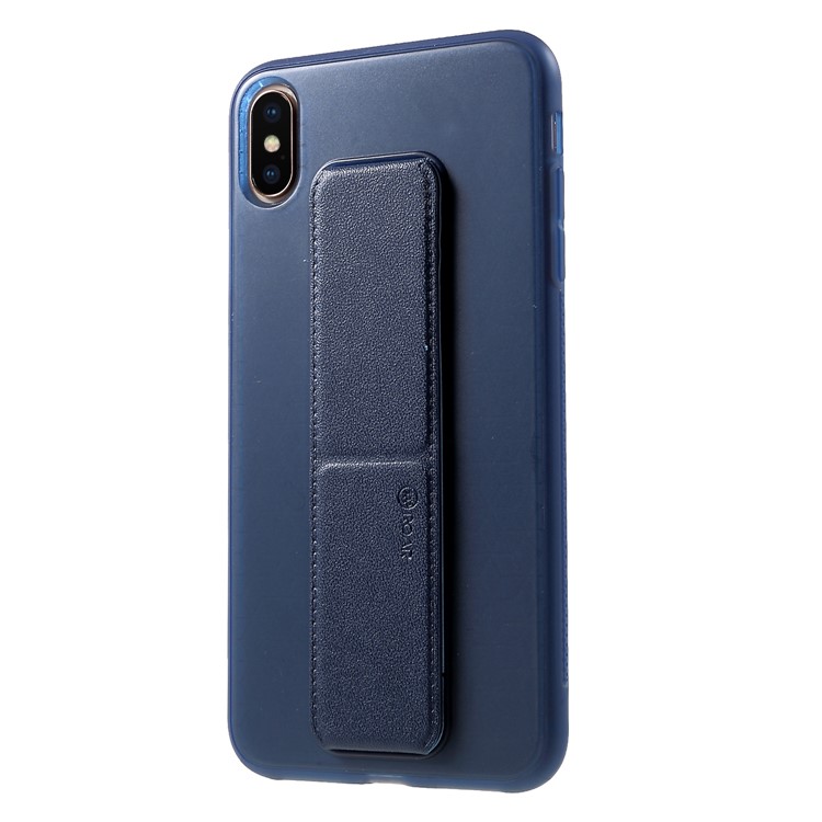 ROAR KOREA Aura Serie Cubierta De TPU Con Soporte De Cuero De PU Para Iphone XS Max 6.5 Pulgadas - Azul-3