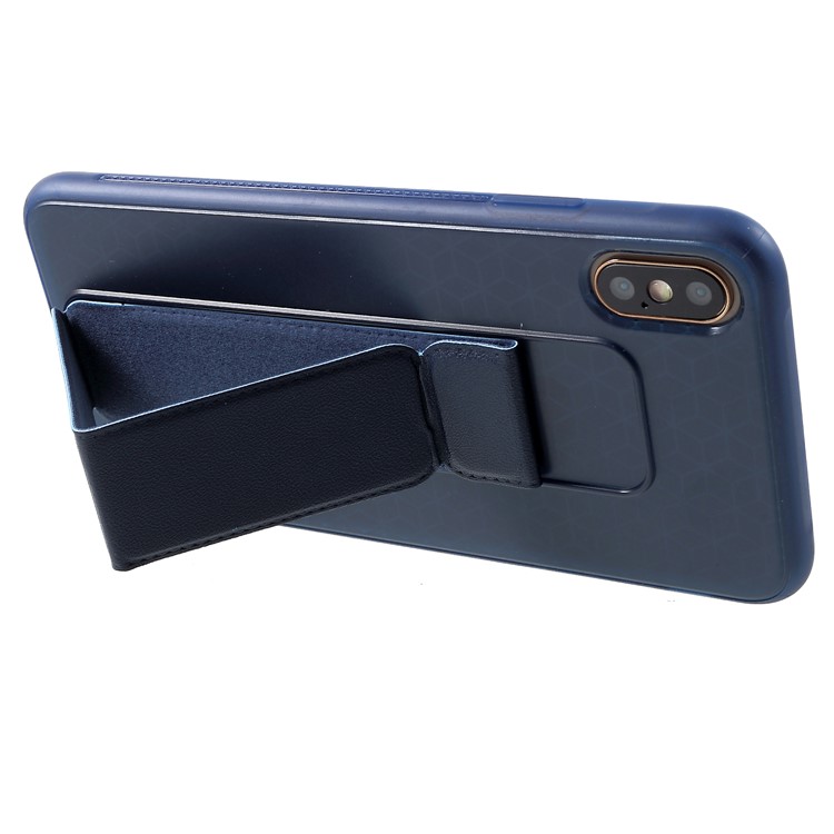 ROAR KOREA Aura Serie Cubierta De TPU Con Soporte De Cuero De PU Para Iphone XS Max 6.5 Pulgadas - Azul-5