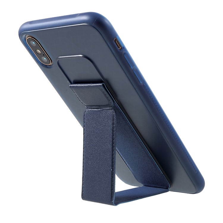 ROAR KOREA Aura Serie Cubierta De TPU Con Soporte De Cuero De PU Para Iphone XS Max 6.5 Pulgadas - Azul-6