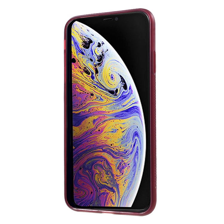 Estuche De TPU ROAR KOREA Aura Series Con Pie De Apoyo De Cuero De PU Para Iphone XS Max 6.5 Pulgadas - Rojo-2