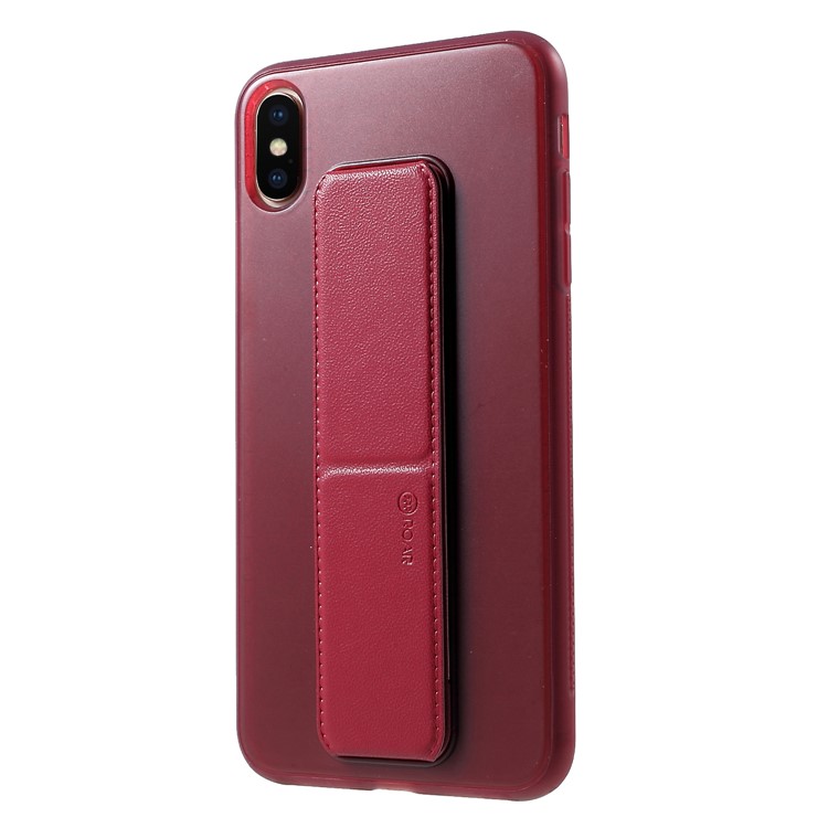 Estuche De TPU ROAR KOREA Aura Series Con Pie De Apoyo De Cuero De PU Para Iphone XS Max 6.5 Pulgadas - Rojo-3