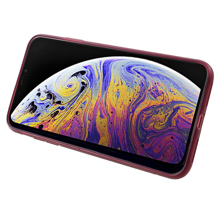 Estuche De TPU ROAR KOREA Aura Series Con Pie De Apoyo De Cuero De PU Para Iphone XS Max 6.5 Pulgadas - Rojo-4