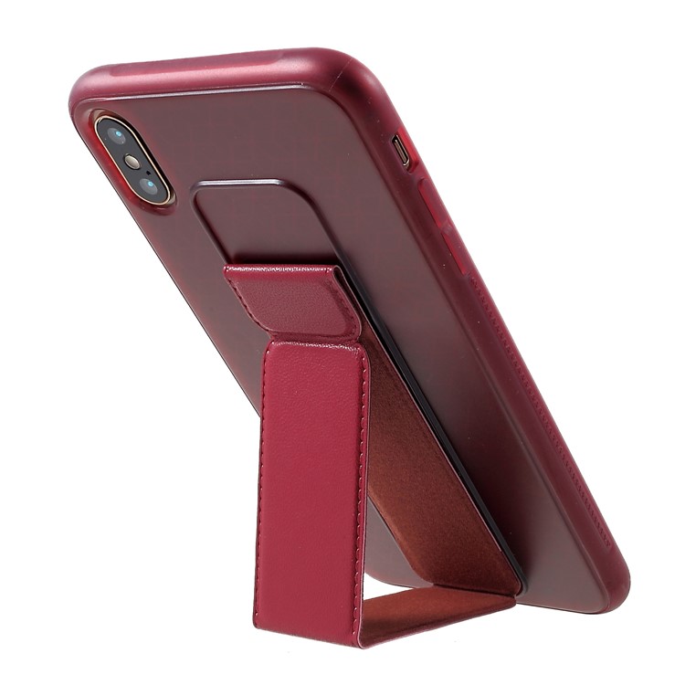 Estuche De TPU ROAR KOREA Aura Series Con Pie De Apoyo De Cuero De PU Para Iphone XS Max 6.5 Pulgadas - Rojo-6