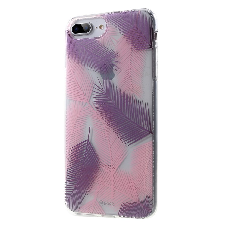 Caso Della Copertura Posteriore Del Telefono Di IMD PC + TPU Della Stampa Del Modello Della COREA Del ROAR Per Il Iphone 8 Più / 7 Più / 6 Più / 6s Più 5,5 Pollici - Rosa / Viola-3
