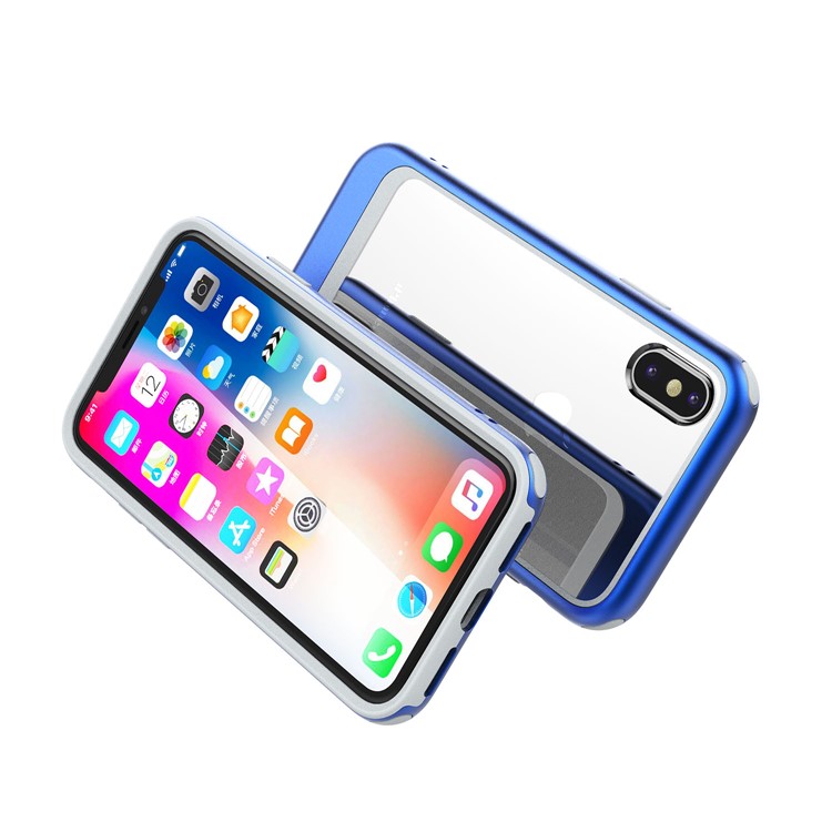 Detachable Transparent Plastic Cell Phone Case for iPhone XS 5.8-inch - Blue-3