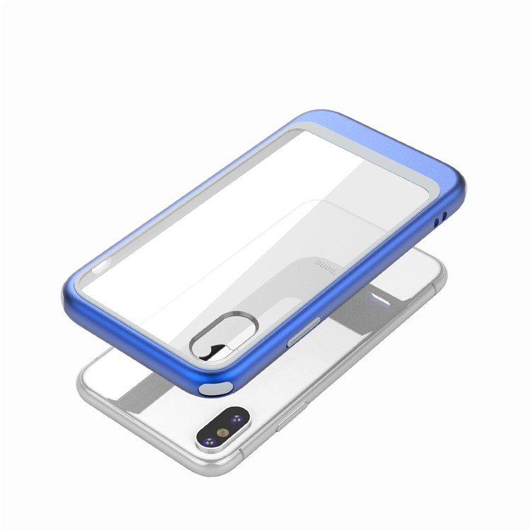 Detachable Transparent Plastic Cell Phone Case for iPhone XS 5.8-inch - Blue-6