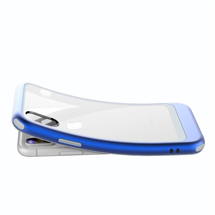 Detachable Transparent Plastic Cell Phone Case for iPhone XS 5.8-inch - Blue-8