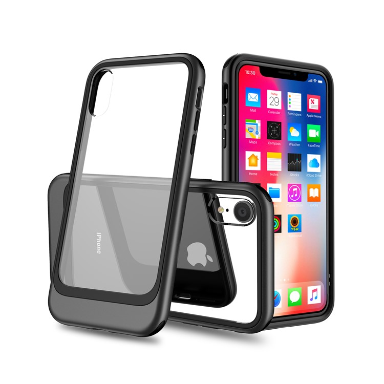 Detachable Transparent PC TPU Phone Casing for iPhone XR 6.1 inch - Black-3