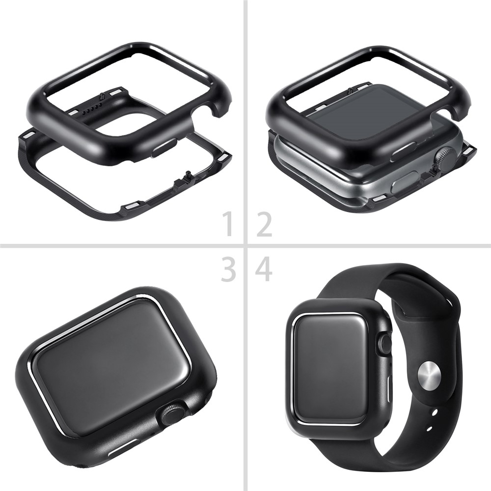 Detachable Magnetic Metal Frame Protective Case for Apple Watch Series 4 40mm/Series 3 2 1 38mm - Black-5