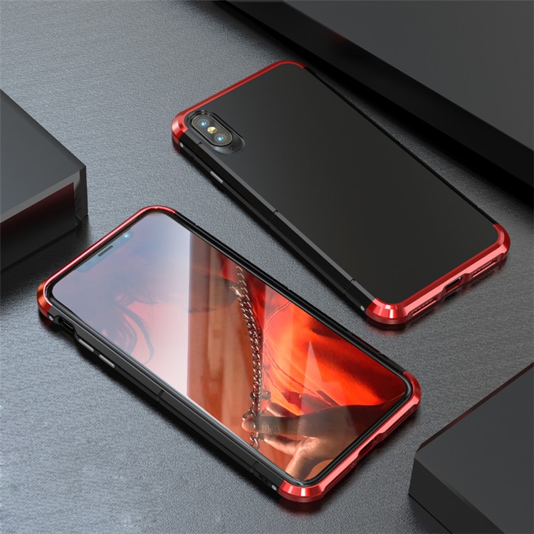 

Охранник Серии Металлический Каркас Пластиковый Корпус Случае Для Iphone XS 5,8 Дюйма - Красный, iPhone Xs