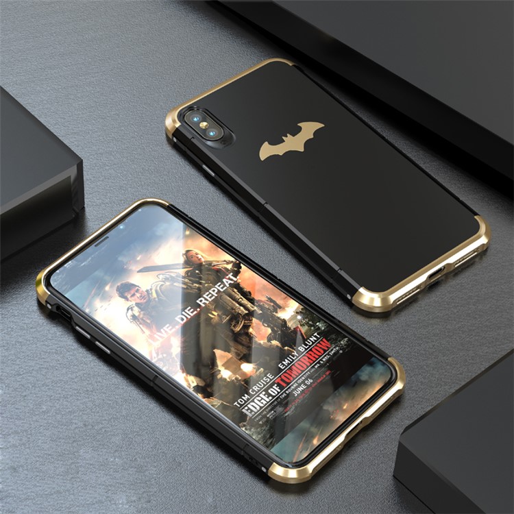 

Guardian Series Metal Frame Plastic Protective Case for iPhone XS 5.8 inch - Bat / Gold, iPhone Xs