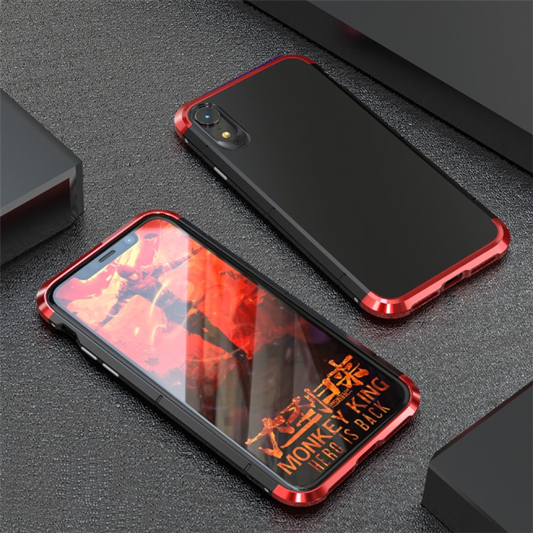 

Серия Алюминиевого Сплава-стража И Пластиковая Оболочка Телефона Для Iphone XR 6.1 Inch - Красный, iPhone XR 6.1 inch