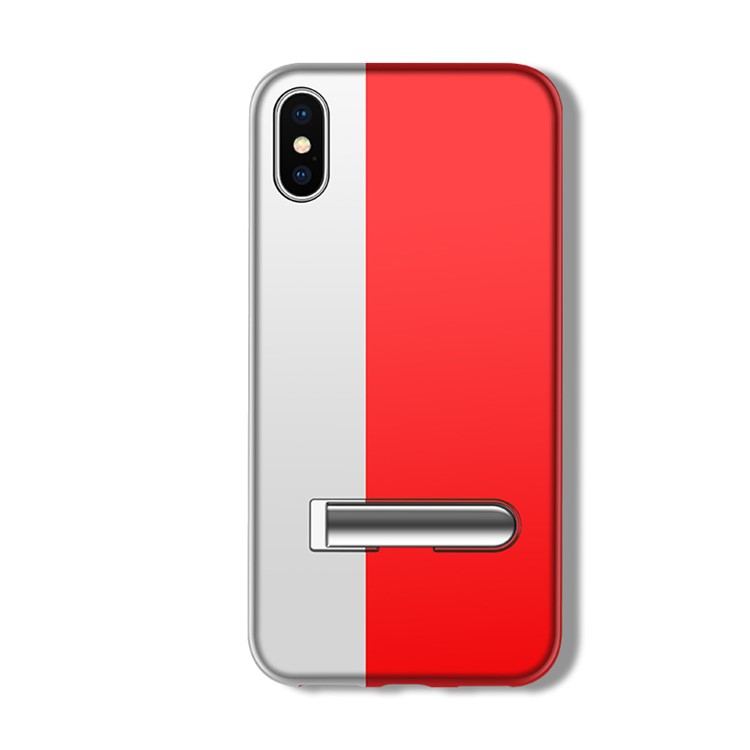 

Мобильный Чехол Для Iphone XS / X 5,8-дюймовый Левый И Правый Магнитный Адсорбционный Подставной Пластиковый Корпус - Серебряный / Красный, iPhone Xs