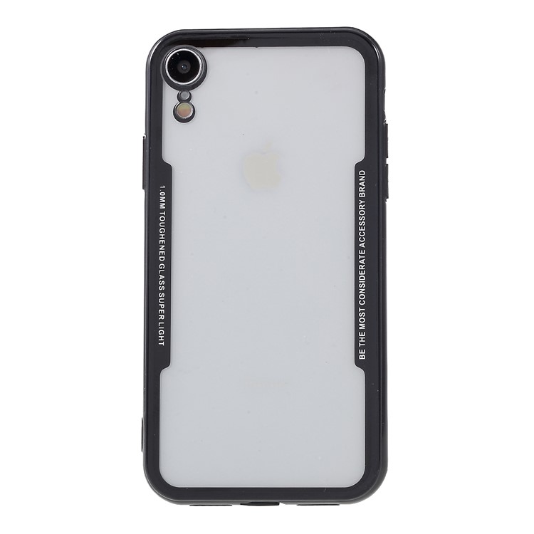 Clear Acrylic Back + Silicone Frame Hybrid Cover for iPhone XR 6.1 inch - Black-1
