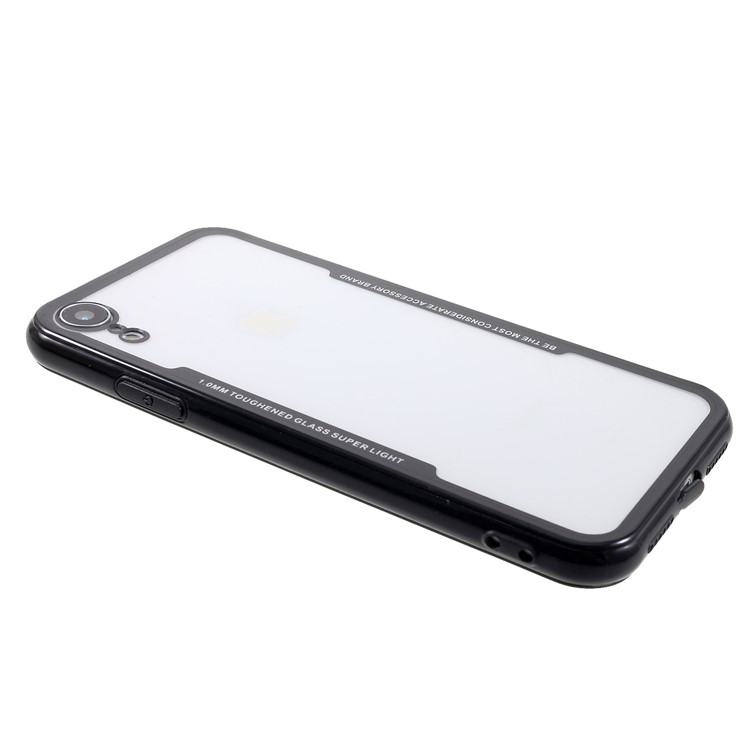 Clear Acrylic Back + Silicone Frame Hybrid Cover for iPhone XR 6.1 inch - Black-4