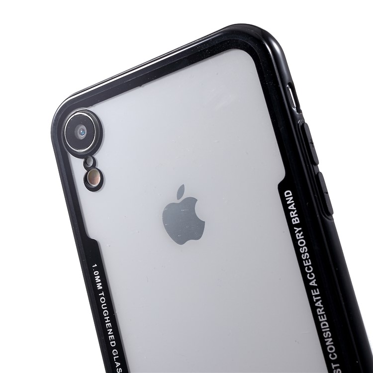 Clear Acrylic Back + Silicone Frame Hybrid Cover for iPhone XR 6.1 inch - Black-5