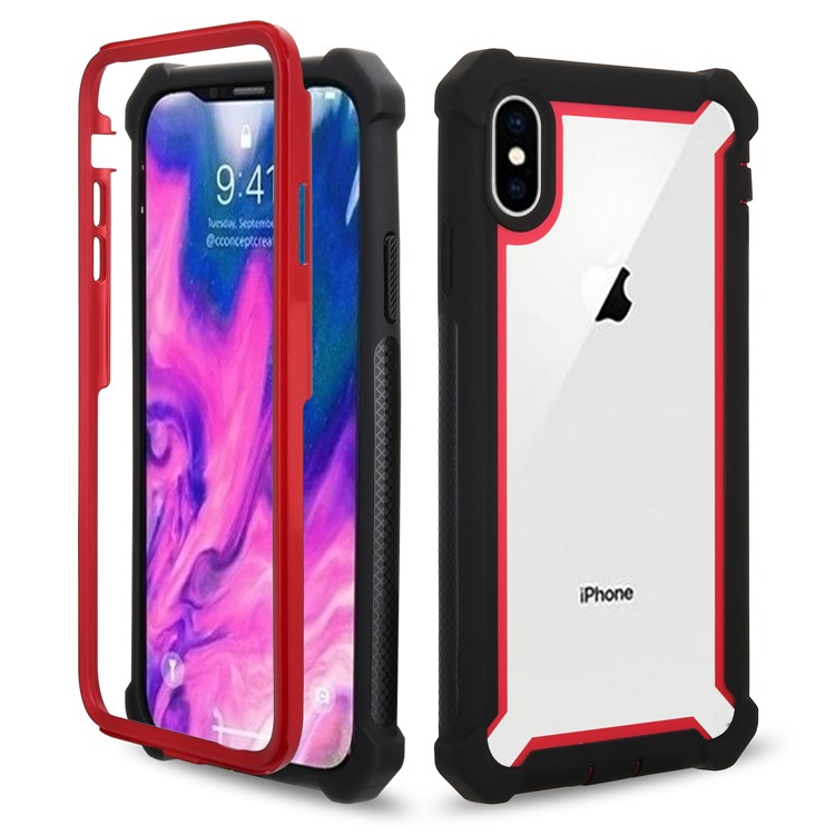 

Anti-drop ПК И Случай Мобильного Телефона TPU Гибридный Для Iphone XS - Красный / Черный, iPhone Xs