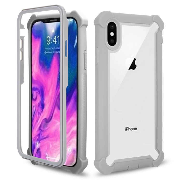 

Anti-drop PC and TPU Hybrid Cell Phone Cover for iPhone XS - Grey, iPhone Xs