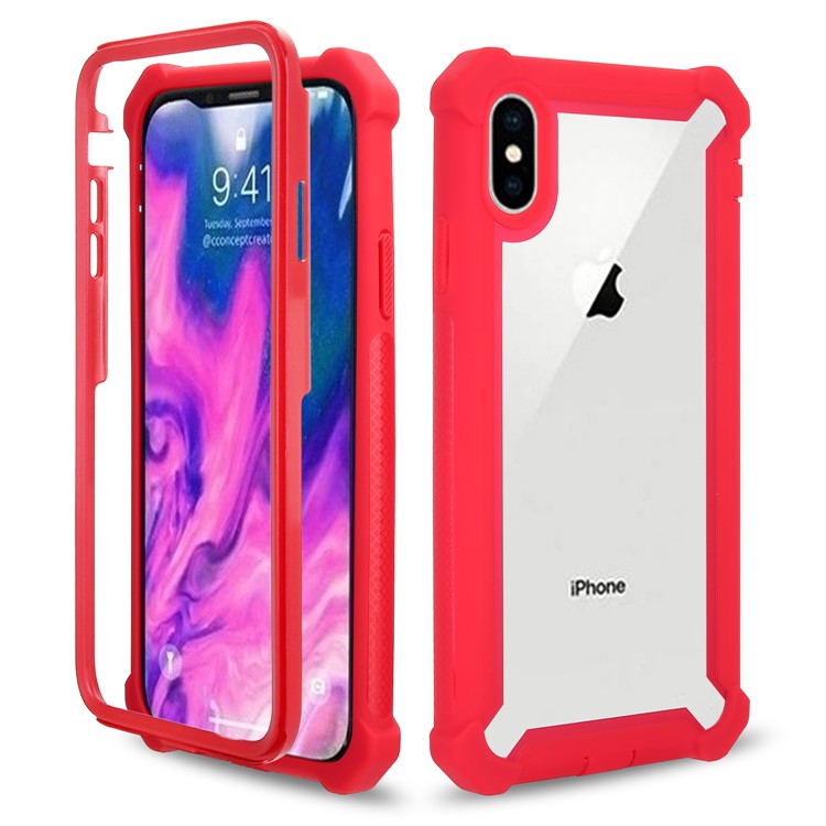 

Anti-drop PC and TPU Hybrid Case for iPhone XS - Red, iPhone Xs