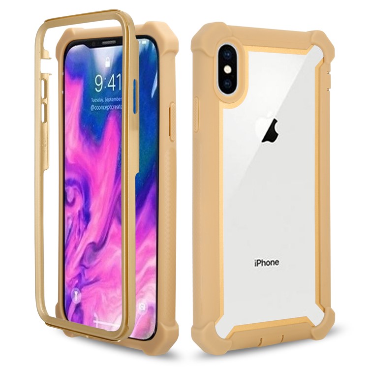 

Anti-drop PC and TPU Hybrid Cover for iPhone XS - Khaki, iPhone Xs