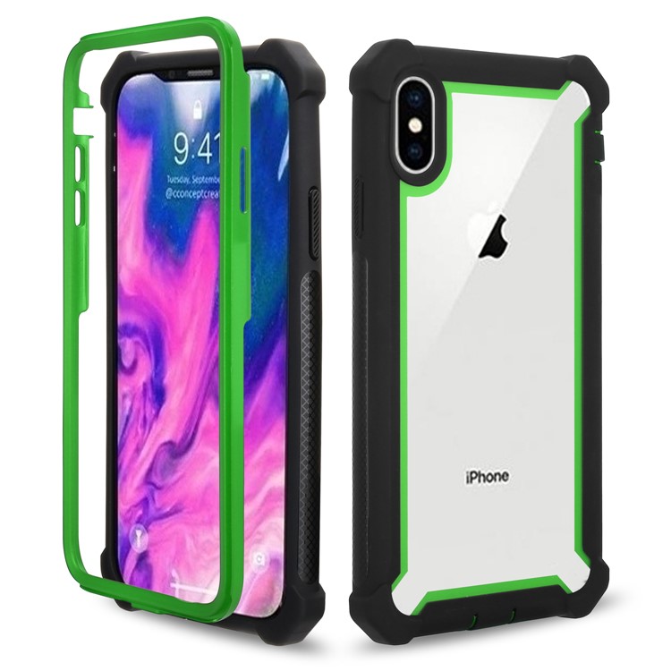 

Anti-drop PC И Гибридная Мобильная Оболочка Корпуса TPU Для Iphone XS Max 6.5 Inch - Зеленый / Черный, iPhone XS Max