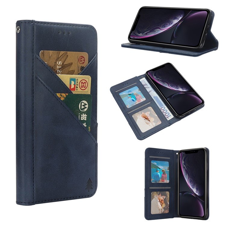 

Flip Wallet Stand Leather Phone Shell for iPhone XR 6.1 inch - Blue, iPhone XR