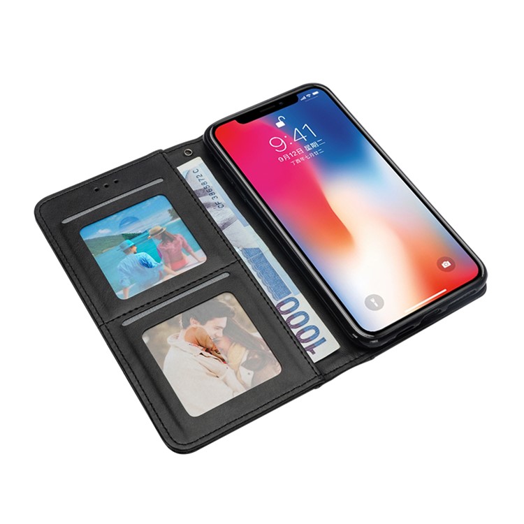 Flip Wallet Stand Leather Phone Case for iPhone XS / X 5.8 inch - Black-7