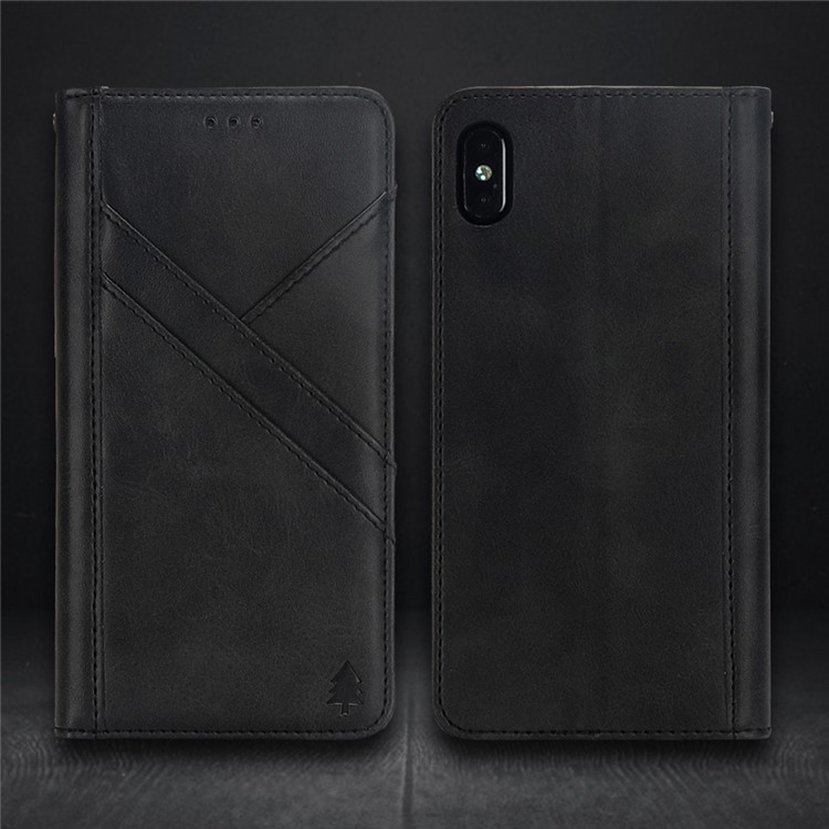 Flip Wallet Stand Leather Phone Case for iPhone XS Max 6.5 inch - Black-10