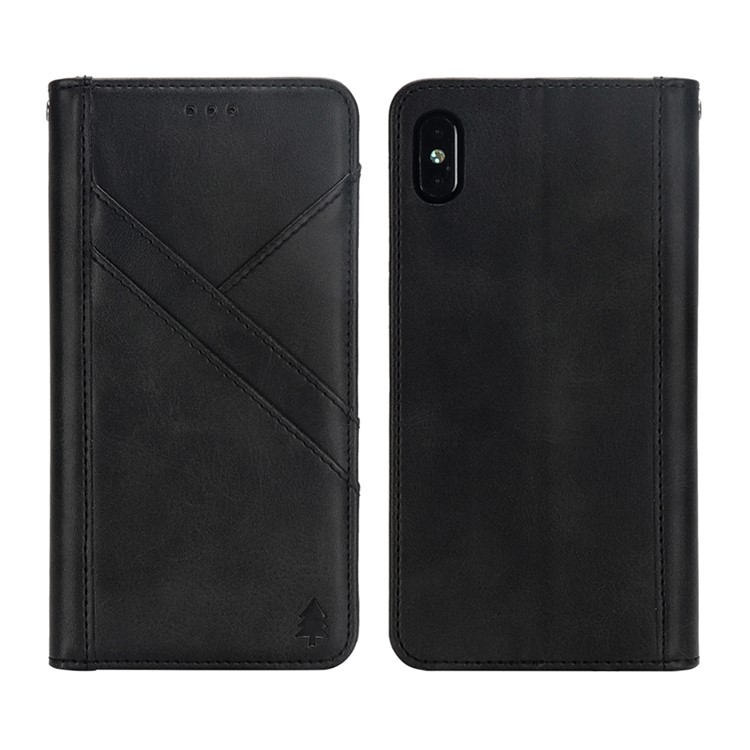 Flip Wallet Stand Leather Phone Case for iPhone XS Max 6.5 inch - Black-2