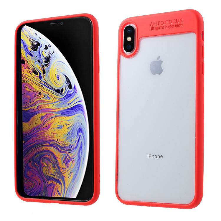

Silicone Edge + Crystal Acrylic Back Hybrid Cover for iPhone XS Max 6.5 inch - Red, iPhone XS Max 6.5 inch