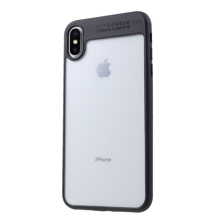 Silicone Edge + Crystal Acrylic Back Hybrid Case for iPhone XS Max 6.5 inch - Black-3