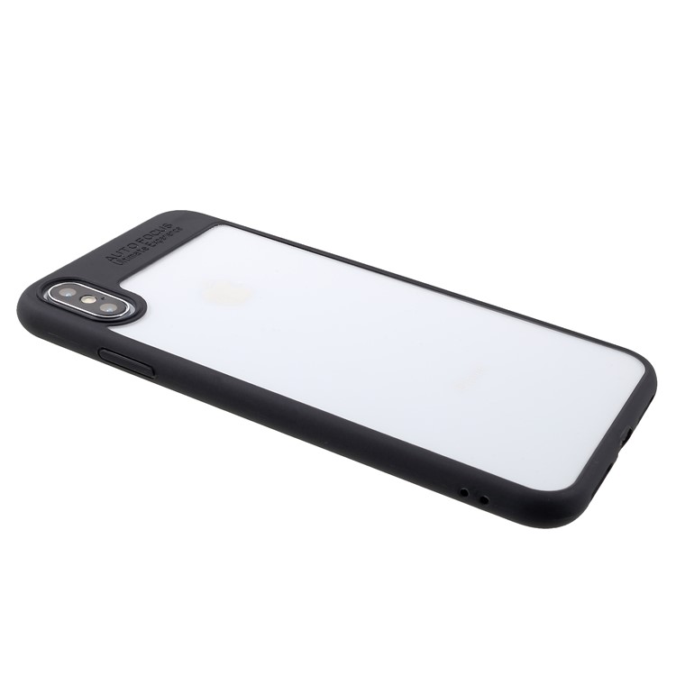 Silicone Edge + Crystal Acrylic Back Hybrid Case for iPhone XS Max 6.5 inch - Black-4