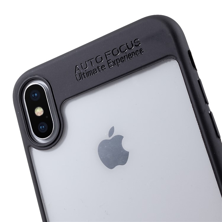 Silicone Edge + Crystal Acrylic Back Hybrid Case for iPhone XS Max 6.5 inch - Black-5