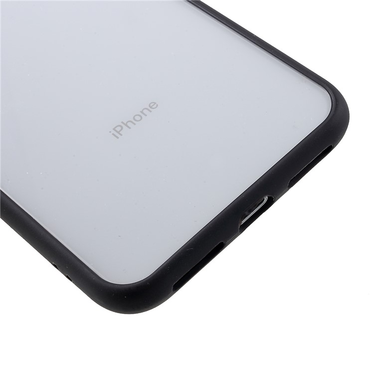 Silicone Edge + Crystal Acrylic Back Hybrid Case for iPhone XS Max 6.5 inch - Black-6