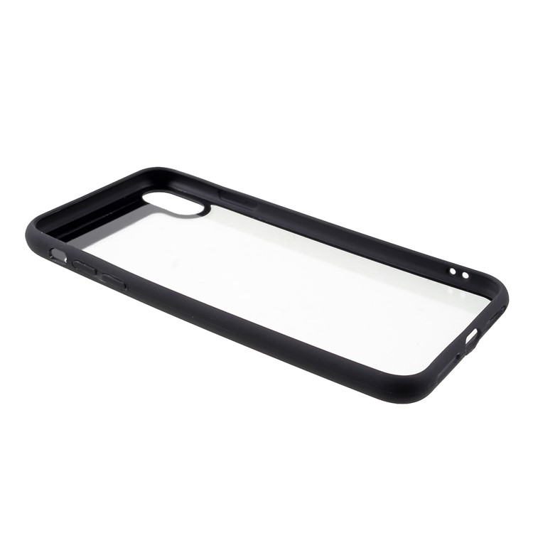 Silicone Edge + Crystal Acrylic Back Hybrid Case for iPhone XS Max 6.5 inch - Black-7