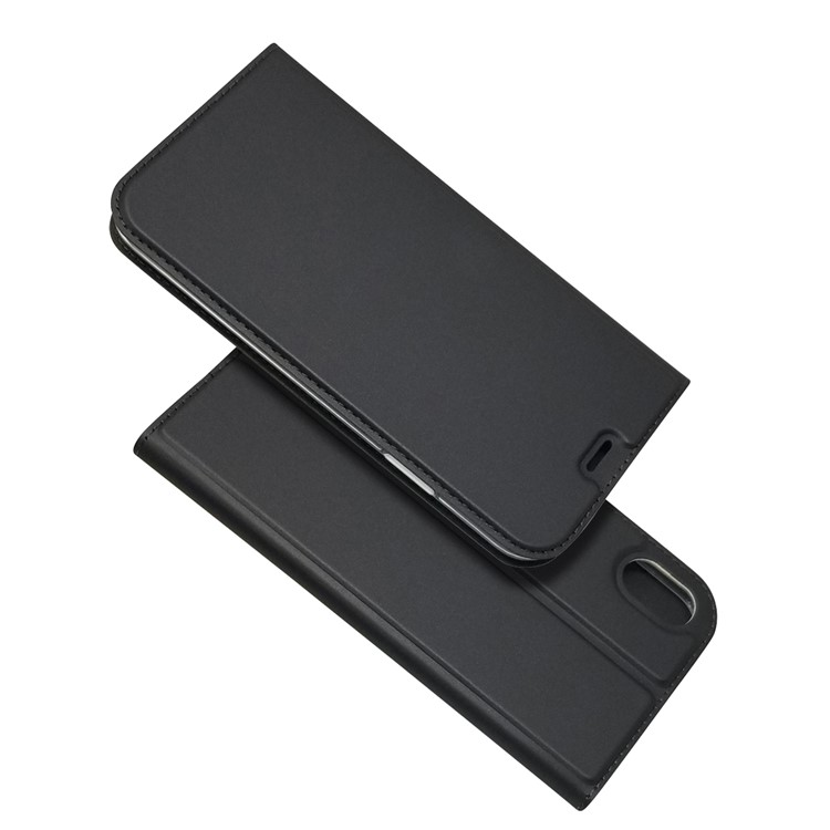 Magnetic Adsorption Leather Card Holder Case for iPhone XS 5.8 inch - Black-2