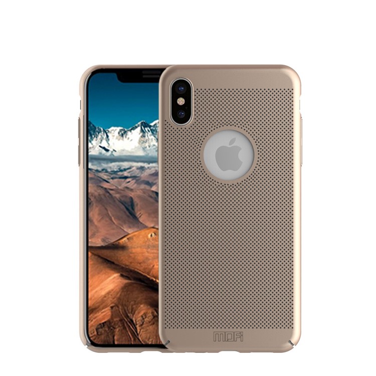 

Корпус MOFI Для Iphone XS / X 5,8 Дюйма, Дышащая Теплоотдача Корпуса ПК-телефона - Золото, iPhone Xs