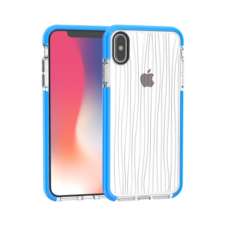 

Противоскользящая Вода Рябь Мягкая Крышка Мобильного Телефона TPU Для Iphone XS Max 6.5 Inch - Белый / Синий, iPhone XS Max