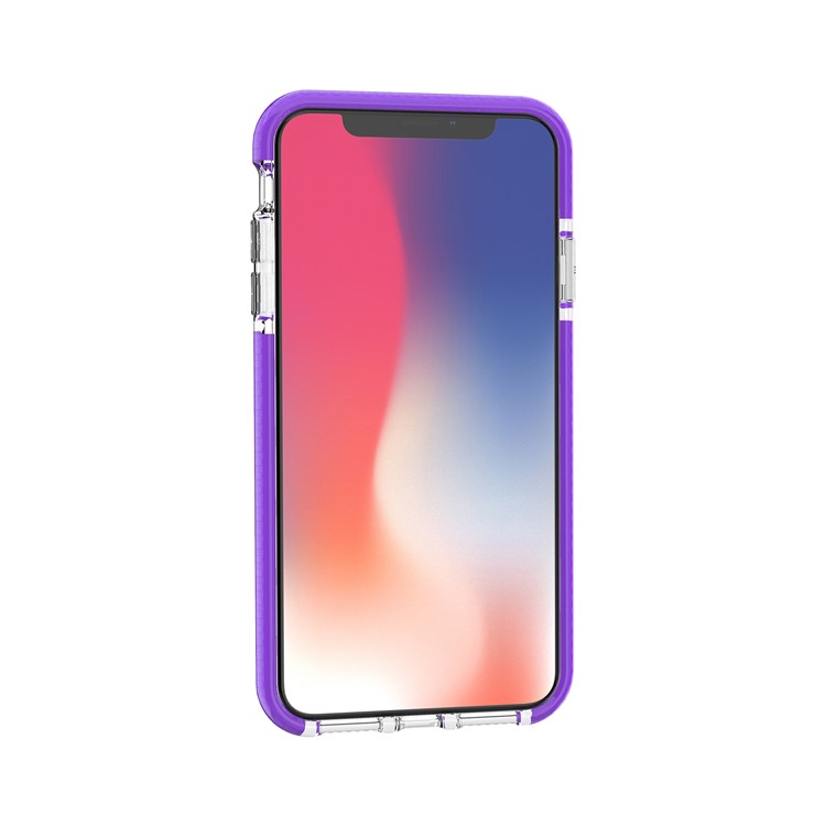 Anti-slip Water Ripple Soft TPU Phone Accessory Case for iPhone XS Max 6.5 inch - White / Purple-8