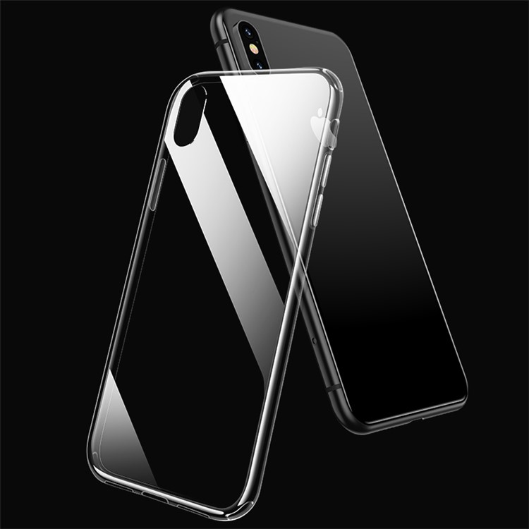 USAMS Mini Series Back Case for iPhone XS Max 6.5 inch Tempered Glass Back + TPU Edges Hybrid Case-4